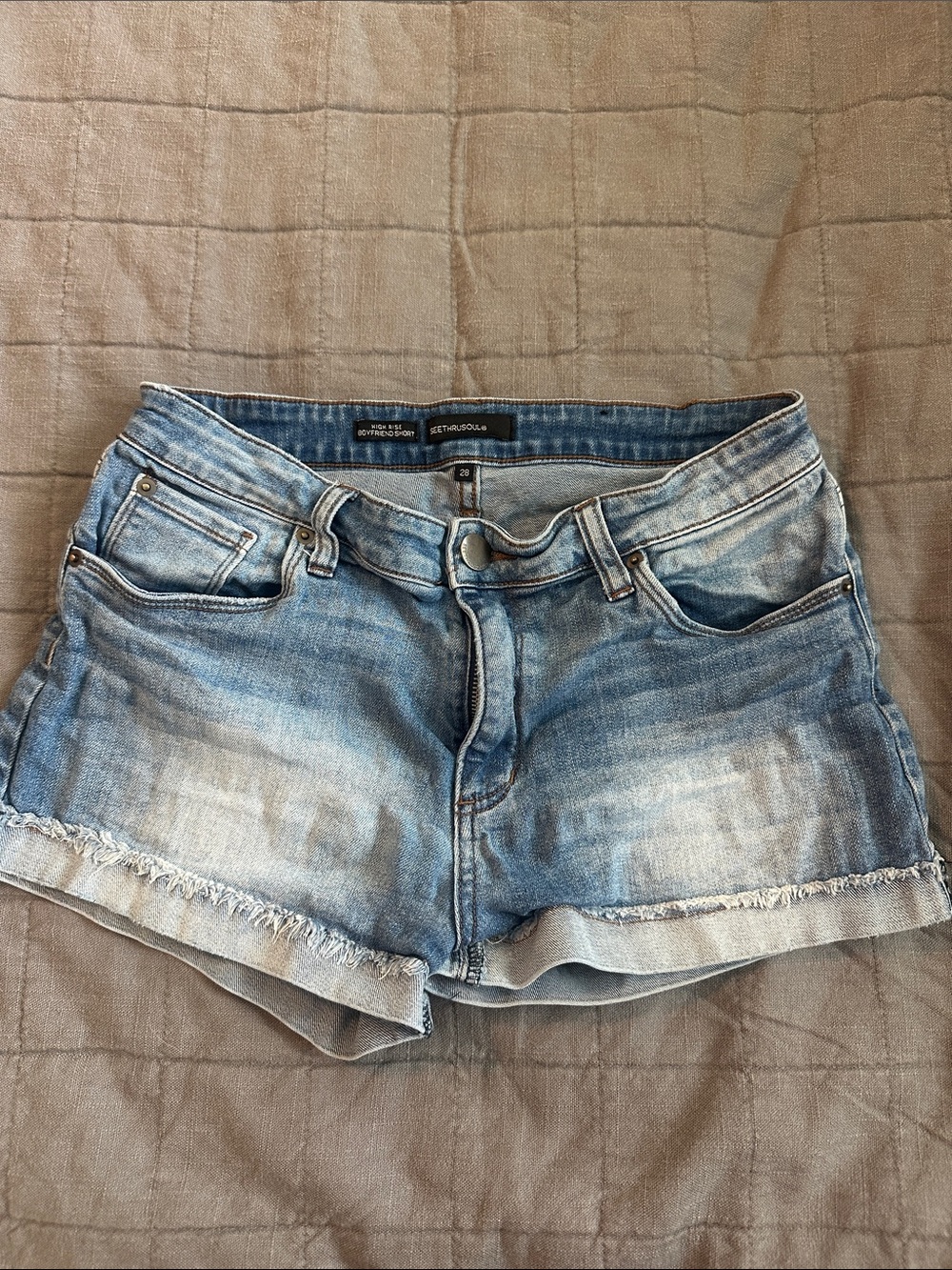 Abercrombie & Fitch Faded Blue Denim Cutoff Shorts